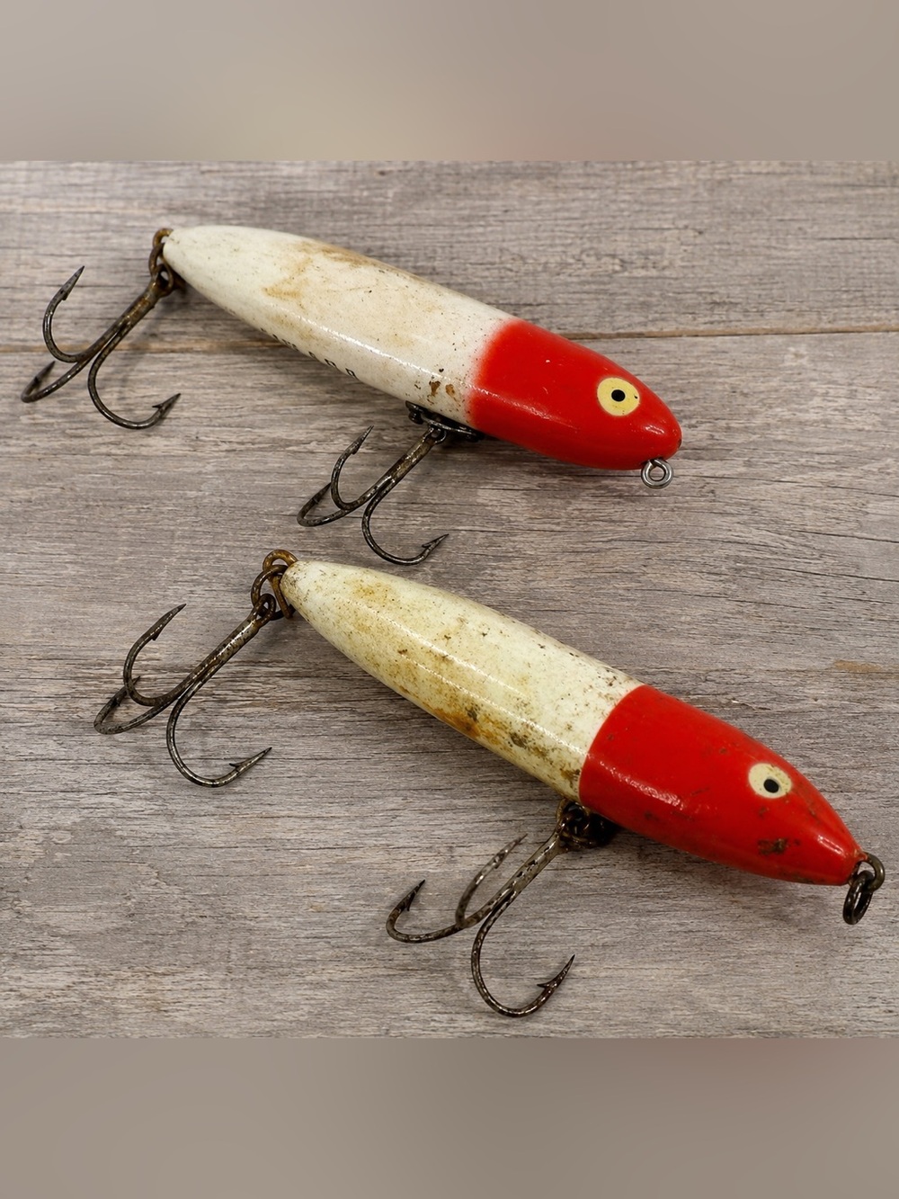 Vintage Heddon Zara Spook 4 1/4” Red White Topwater Fishing Lure
